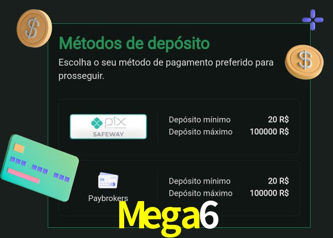 O cassino Mega6 oferece uma grande variedade de métodos de pagamento
